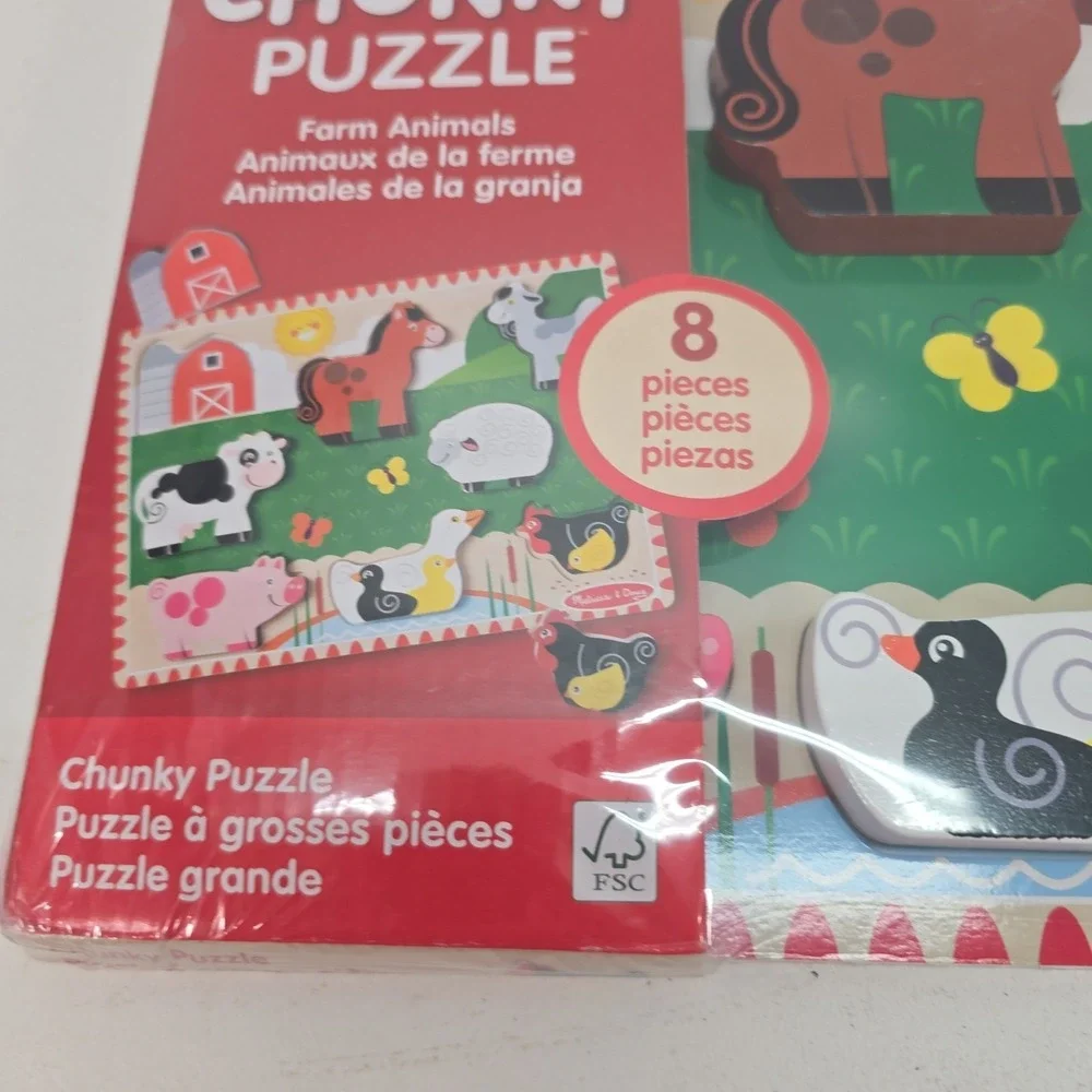 Melissa and Doug Fresh‎ Start FARM ANIMALS Chunky Thick Wood Puzzle 12